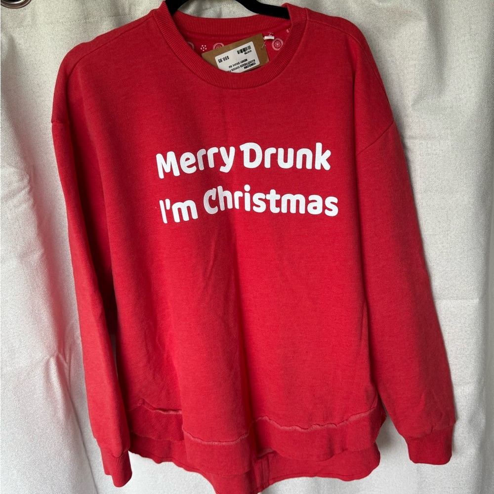Merry Drunk I'm Christmas Red Crewneck Sweater